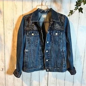 GAP Blue Denim Jacket with Embroidered Yoke